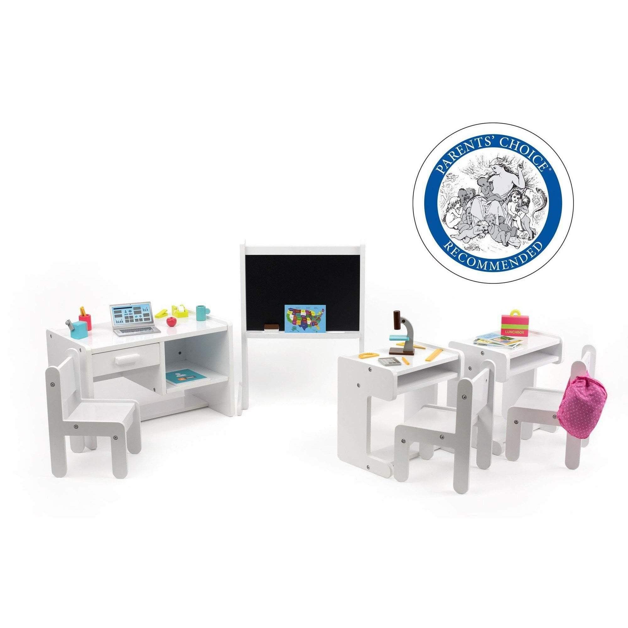 18 Inch Doll Classroom Set 3 School Desks and Accessories Playtime by Eimmie