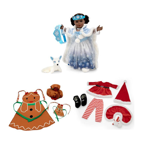 Holiday Magic Bundle: Winter Snow Princess, Christmas Dress & Apron Set