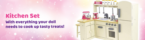 Wooden Doll Furniture - Kitchen Playset