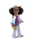 18 inch doll tie dye shirt light colored blue bell bottoms