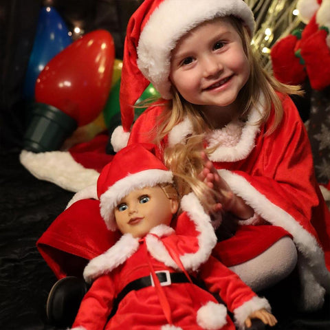 white christmas dresses Holiday Dress Outfit for 18" Dolls and Matching Girl Accessories white christmas dresses Holiday Dress Outfit for 18" Dolls and Matching Girl Accessories