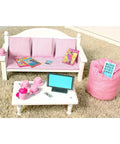 Eimmie 18 Inch Doll Furniture Sofa & Coffee Table Doll Wood Furniture Set