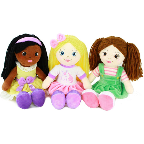 Eimmie Dolls Set of Three 14 Inch Soft Rag Dolls