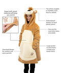 Eimmie Wearables "Pawley" Bear Snugible Blanket Sweatshirt