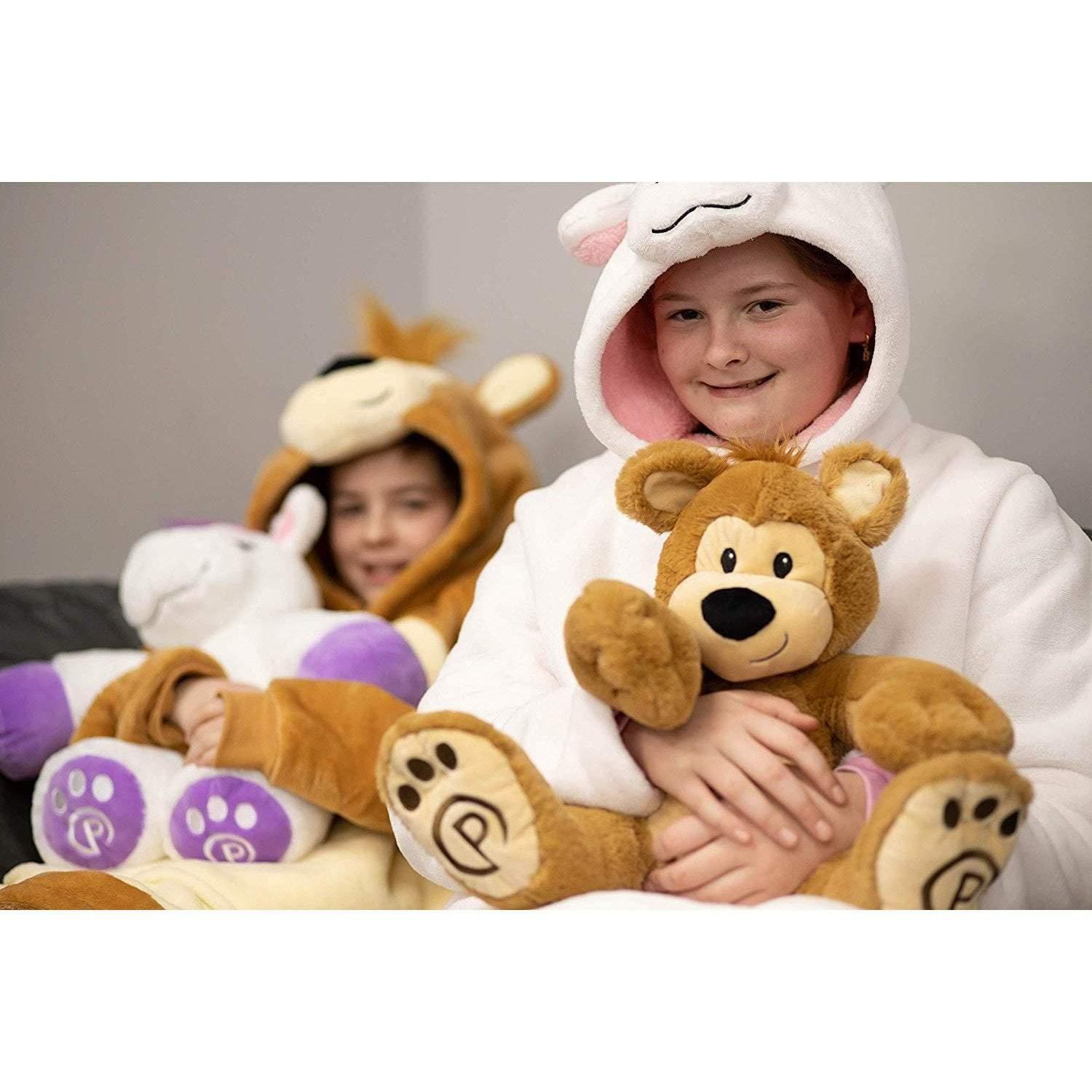 Kids Oversized Teddy Bear Sherpa Blanket Hoodie Playtime by Eimmie