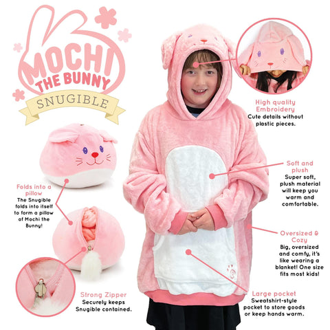 Girls Wearable Bunny Blanket with Hood - Playtime by Eimmie