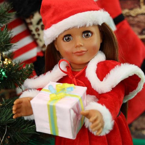 white christmas dresses Holiday Dress Outfit for 18" Dolls and Matching Girl Accessories white christmas dresses Holiday Dress Outfit for 18" Dolls and Matching Girl Accessories