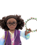 18 inch doll flower crown peace necklace