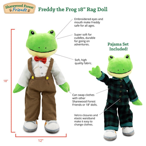 Freddy the Frog 18" Rag Doll - Playtime by Eimmie